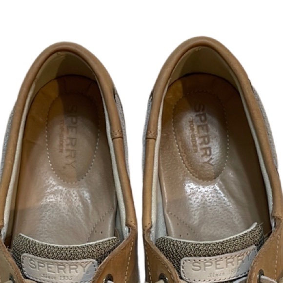 SPERRY - Songfish Topsider Tan and Cream Boat Shoes - Size 11 - Picture 7 of 10